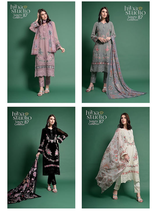 87 Hiba Studio Georgette Pakistani Readymade Suits