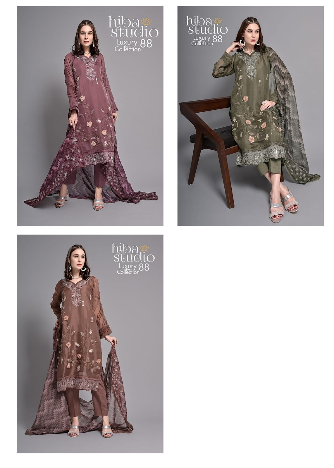 88 Hiba Studio Organza Pakistani Readymade Suits