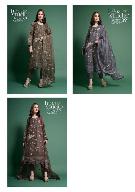 89 Hiba Studio Organza Pakistani Readymade Suits