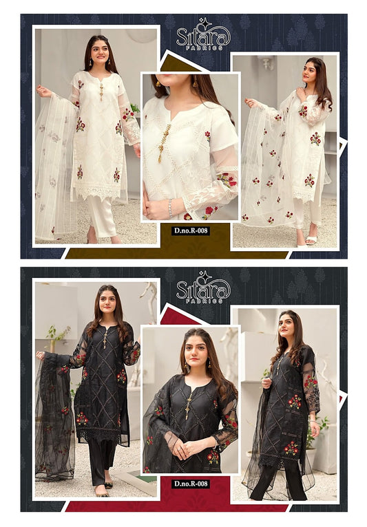 8 Sitara Fabrics Organza Pakistani Readymade Suits