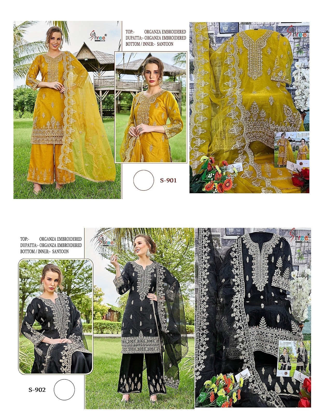 901-902 Shree Fabs Organza Pakistani Salwar Suits