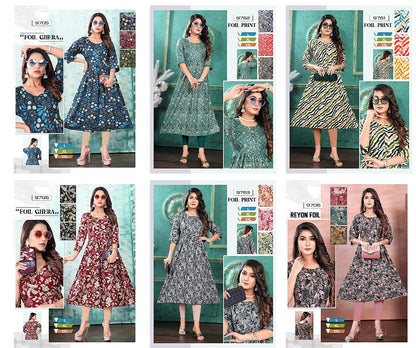 9702323 Mmc Rayon Anarkali Kurtis