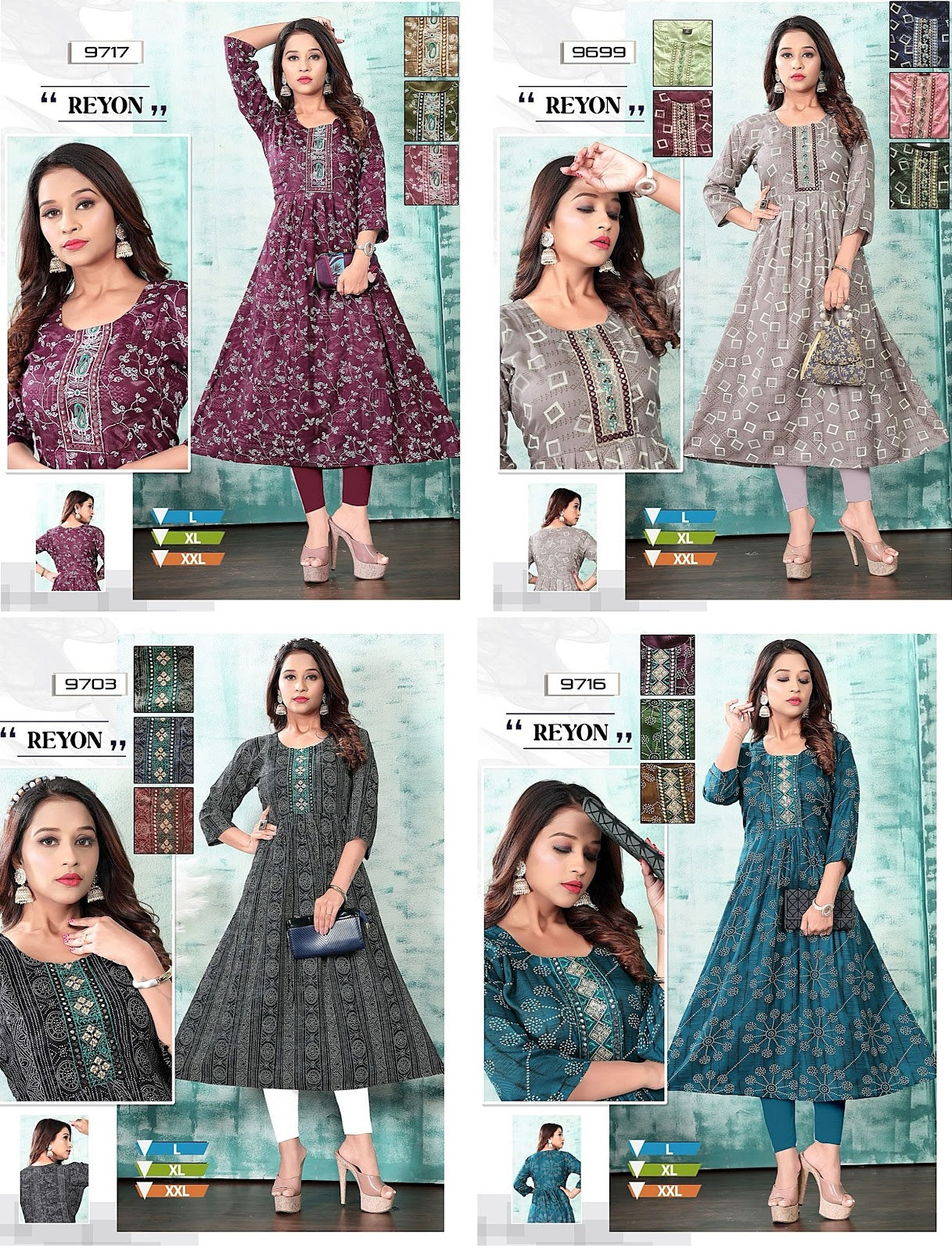 970323 Mmc Rayon Anarkali Kurtis