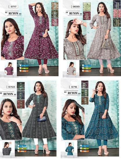 970323 Mmc Rayon Anarkali Kurtis