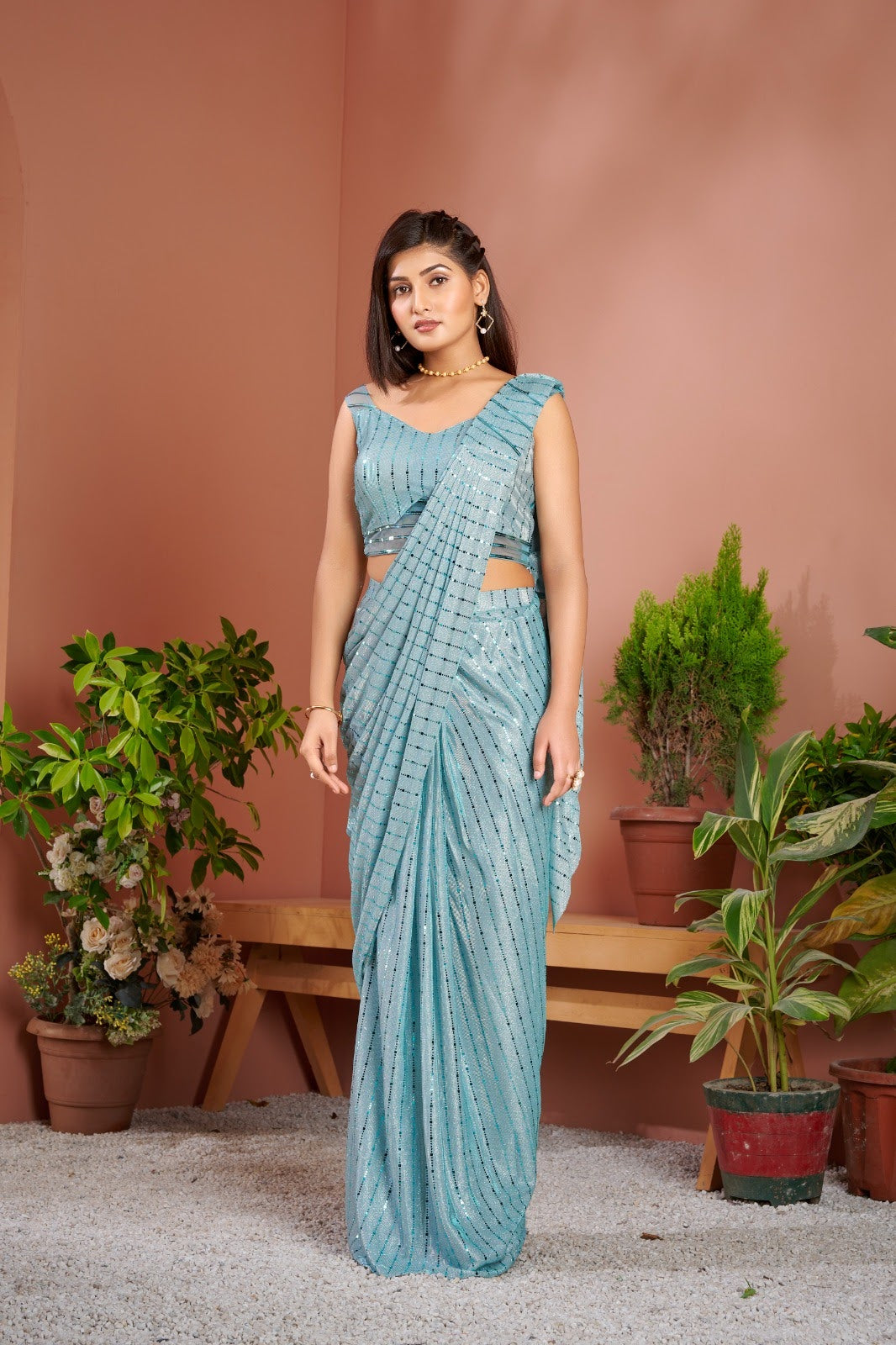 A A 101015 Colors Amoha Imported Ready To Wear Saree