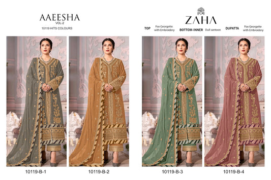 Aaeesha Vol 2-10119-B Zaha Georgette Pakistani Salwar Suits