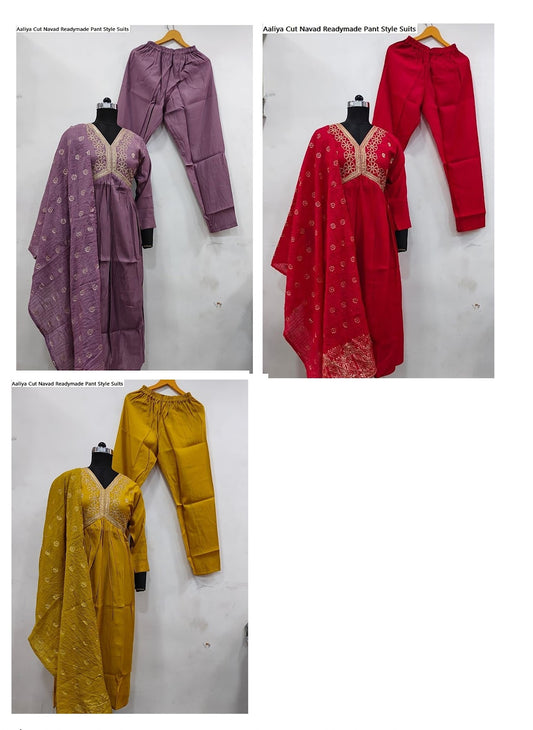 Aaliya Cut Navad Silk Readymade Pant Style Suits
