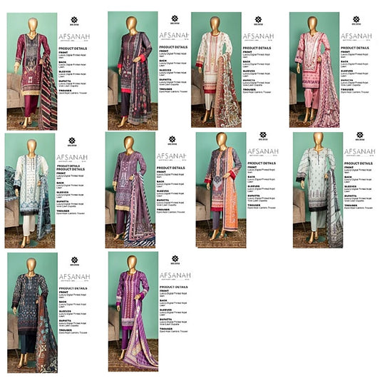 Afsanah-2024 Zesh Textile Lawn Original Pakistani Suits