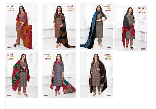 Ajrakh Vol 2 Aarvi Fashions Cotton Readymade Pant Style Suits