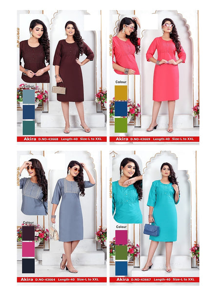 Akira-A Zoya Rayon Knee Length Kurtis