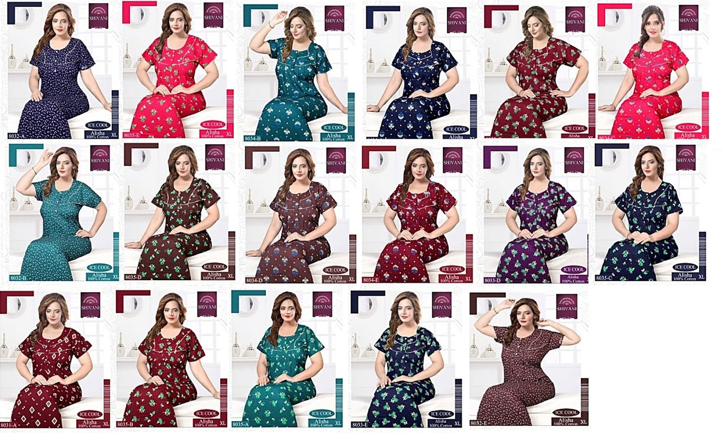 Alisha Shivani Cotton Night Gowns