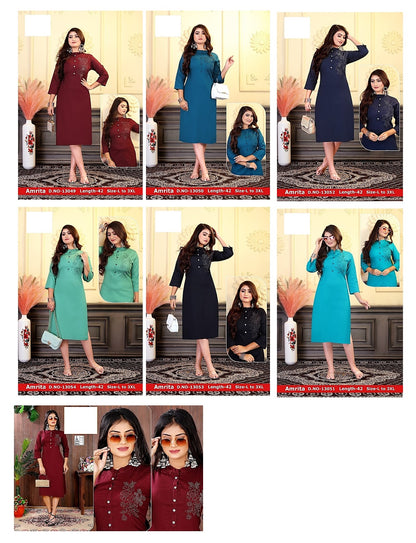 Amrita-A Zoya Lycra Knee Length Kurtis