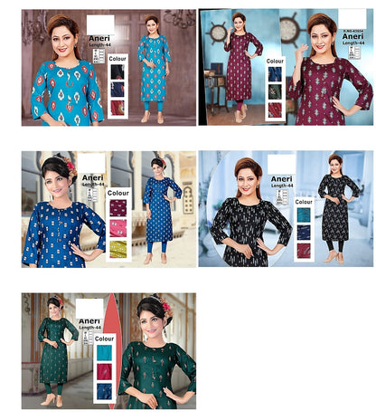 Aneri-C Zoya Rayon Knee Length Kurtis
