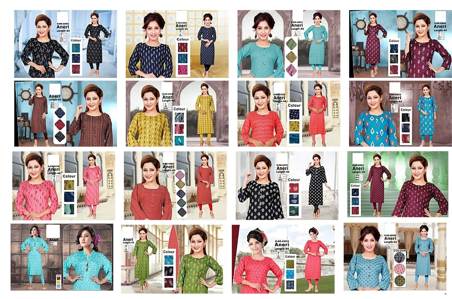 Aneri Zoya Rayon Straight Cut Kurtis