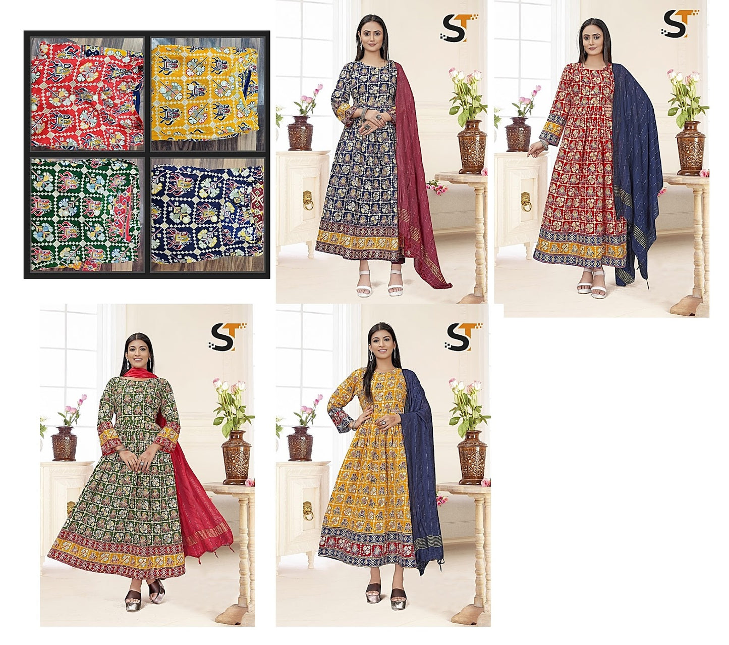 Animal Salas Cotton Kurti Dupatta Set