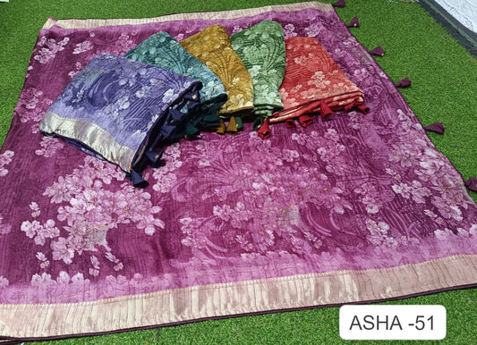 Asha 51 Kalpveli Nilgiri Chiffon Sarees