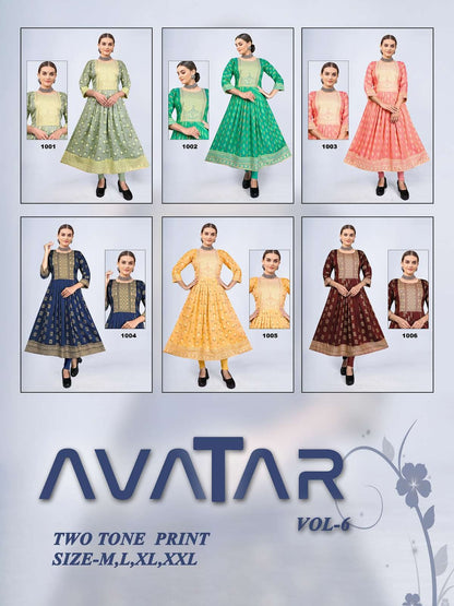 Avatar Vol 6 Kavinay Two Tone Anarkali Kurtis
