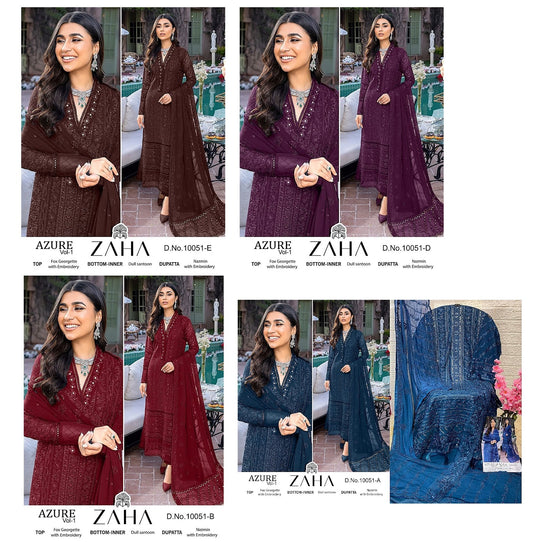 Azure-10051 Zaha Georgette Pakistani Salwar Suits