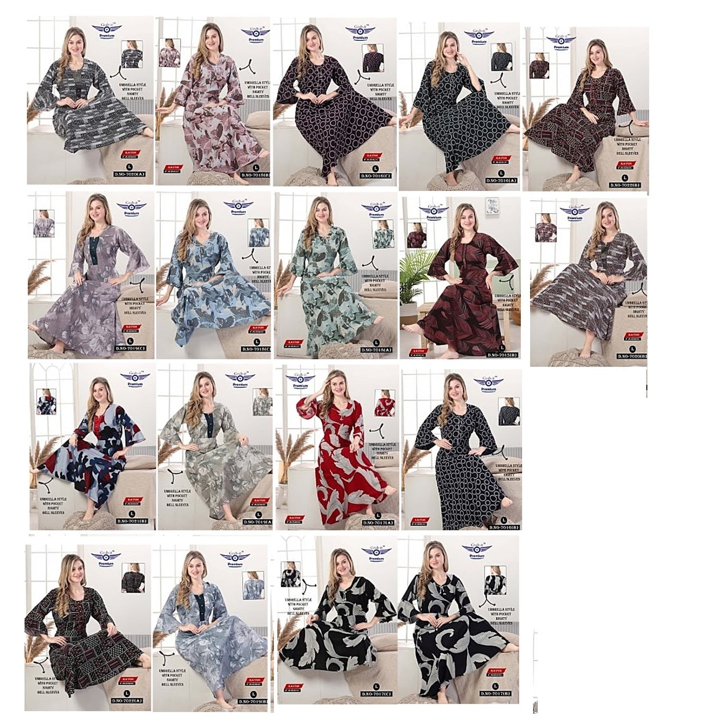 Bell Sleeves Grab It Night Gowns