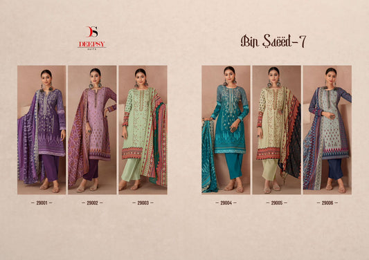 Bin Saeed-7 Deepsy Cotton Karachi Salwar Suits
