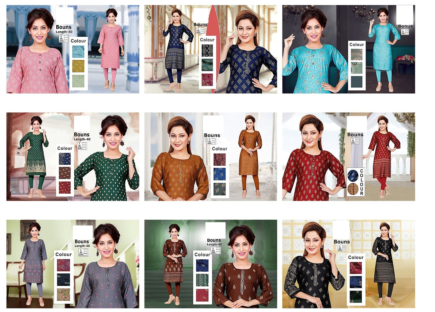 Bonus-B Zoya Rayon Knee Length Kurtis