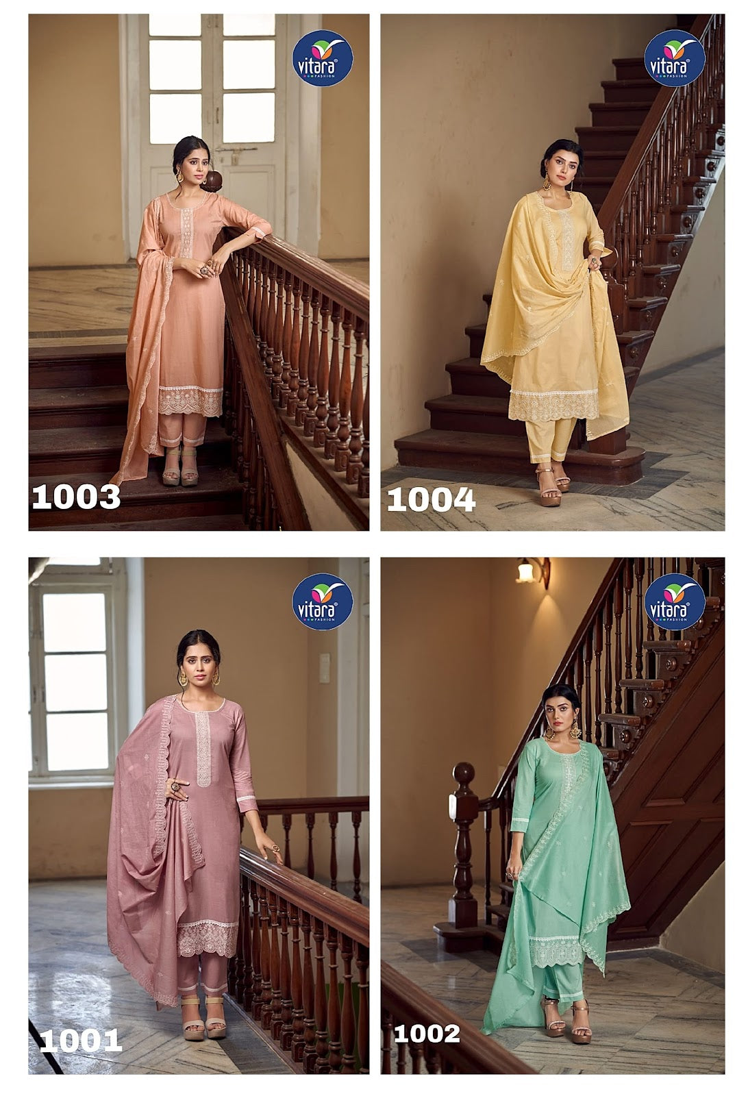 Calvin Vitara Cotton Readymade Pant Style Suits