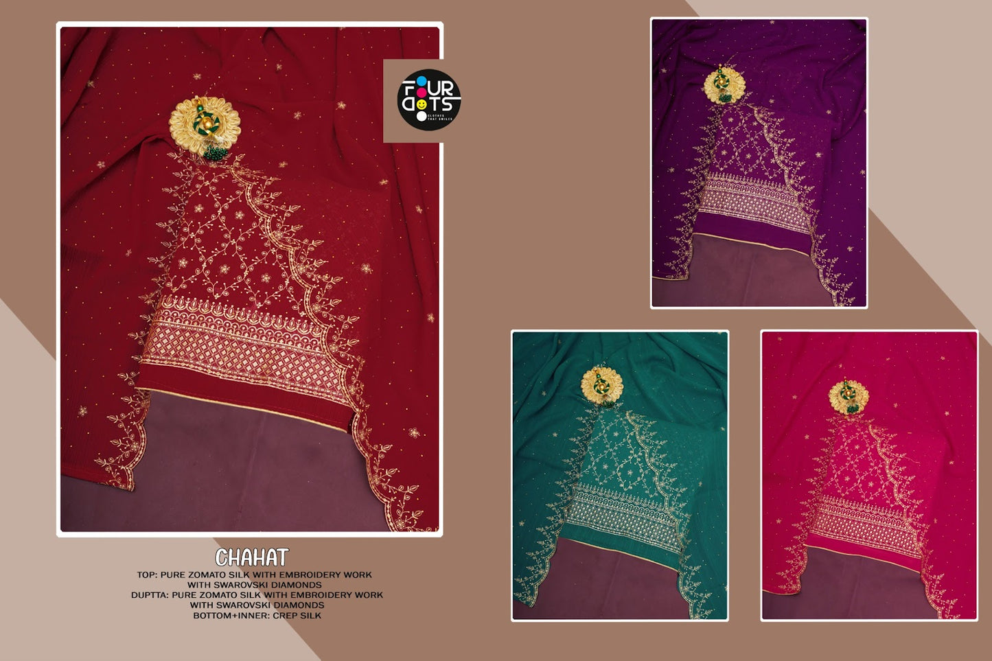 Chahat Repeat Four Dots Vichitra Silk Salwar Suits