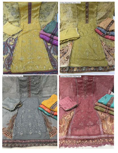 Cookies Nayandeep Viscose Organza Salwar Suits