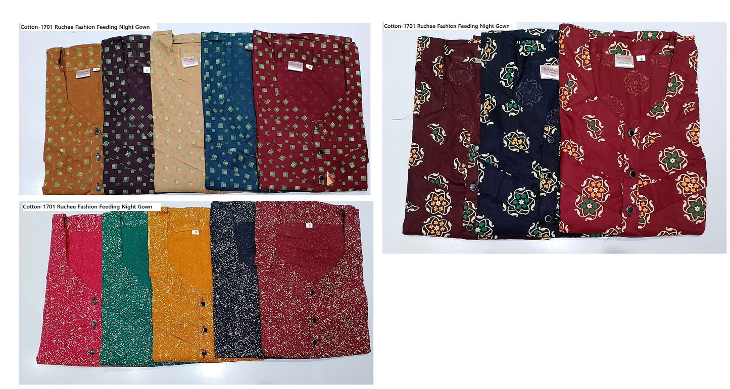 Cotton-1701 Ruchee Fashion Feeding Night Gown