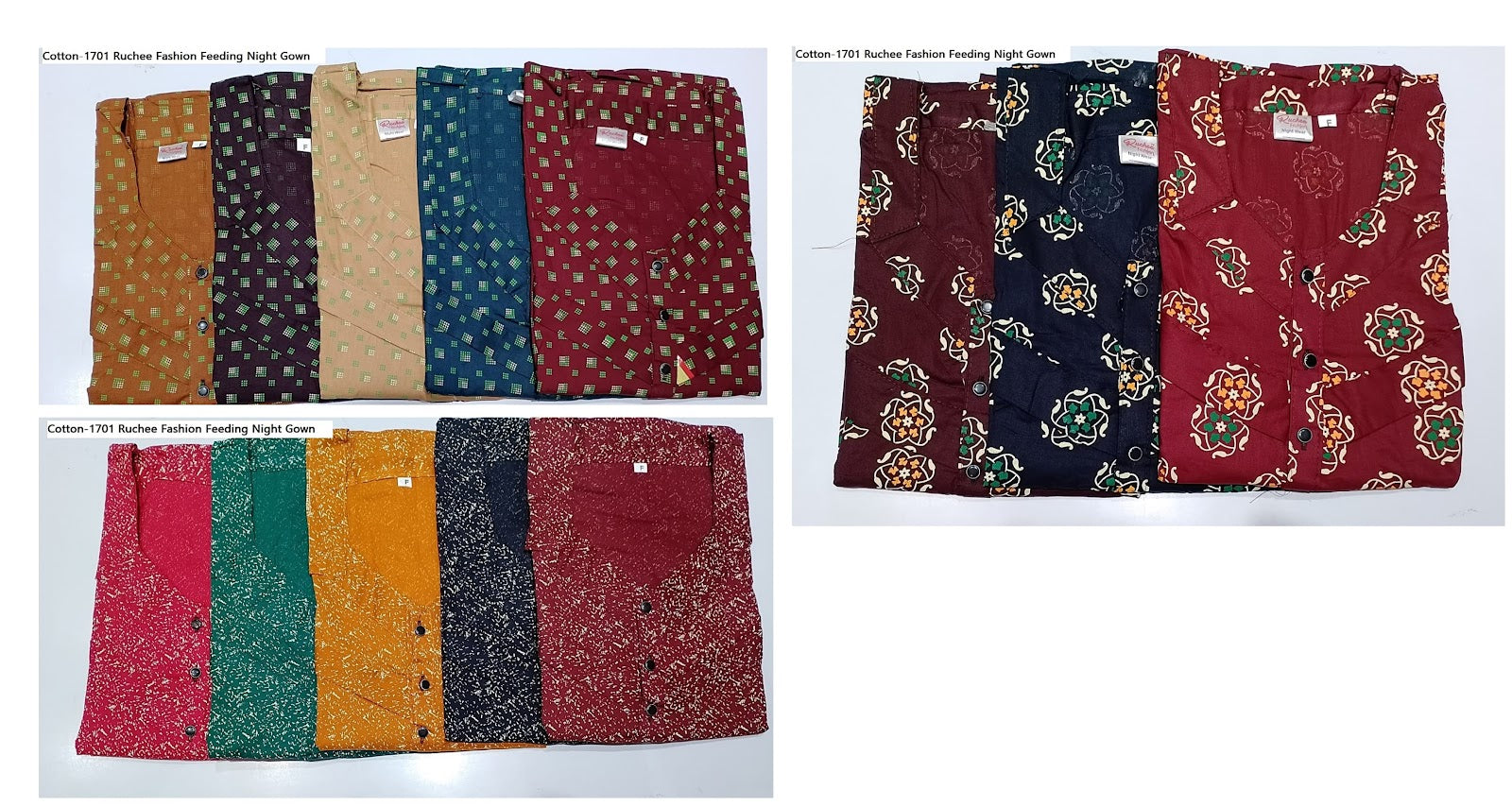 Cotton-1701 Ruchee Fashion Feeding Night Gown