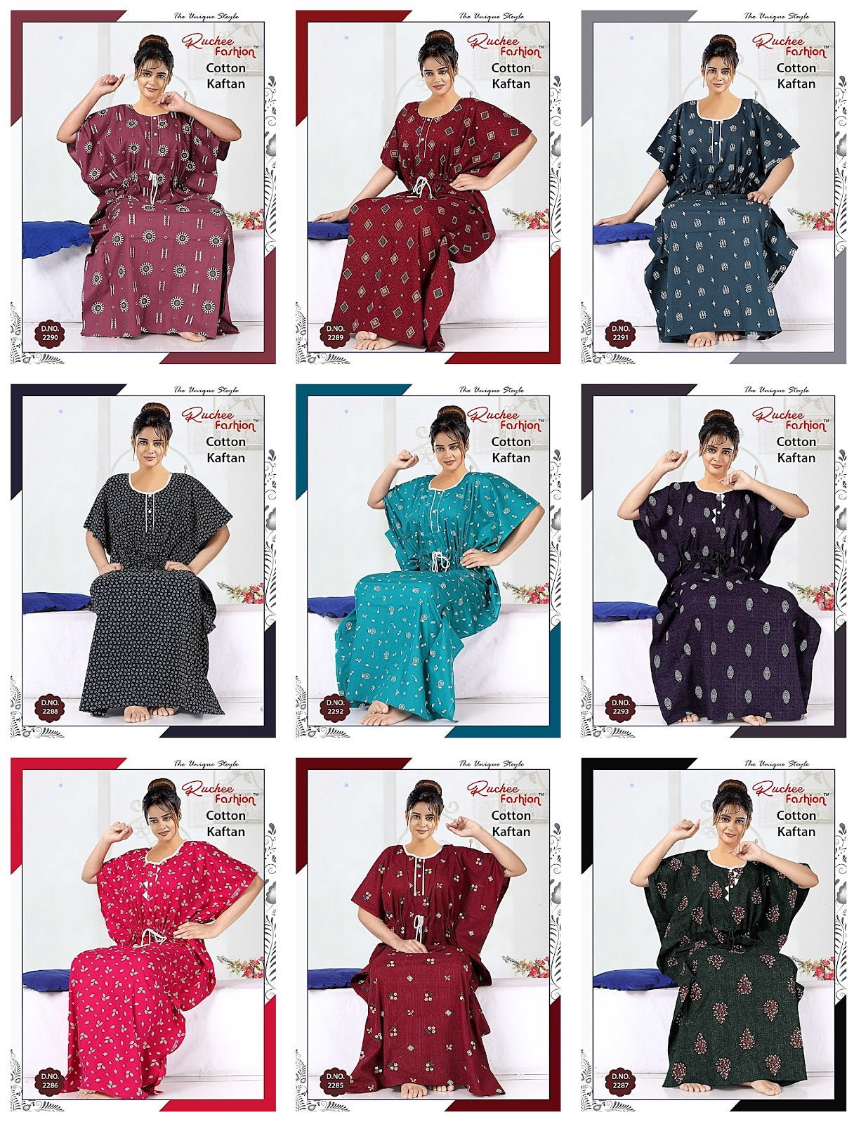 Cotton-1702 Ruchee Fashion Kaftan Nighty