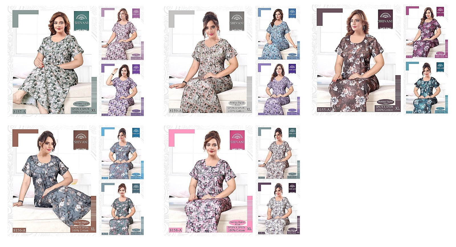 Cotton-2002 Shivani Night Gowns