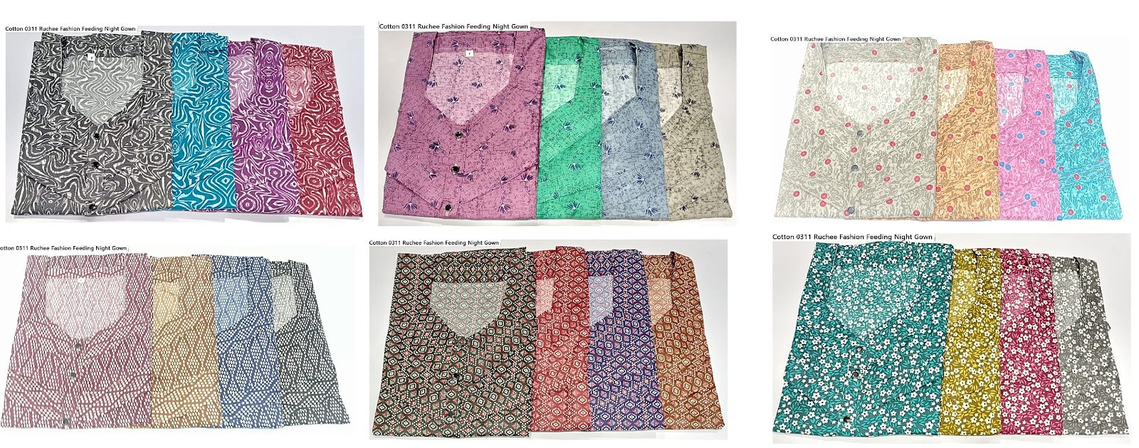 Cotton 0311 Ruchee Fashion Feeding Night Gown