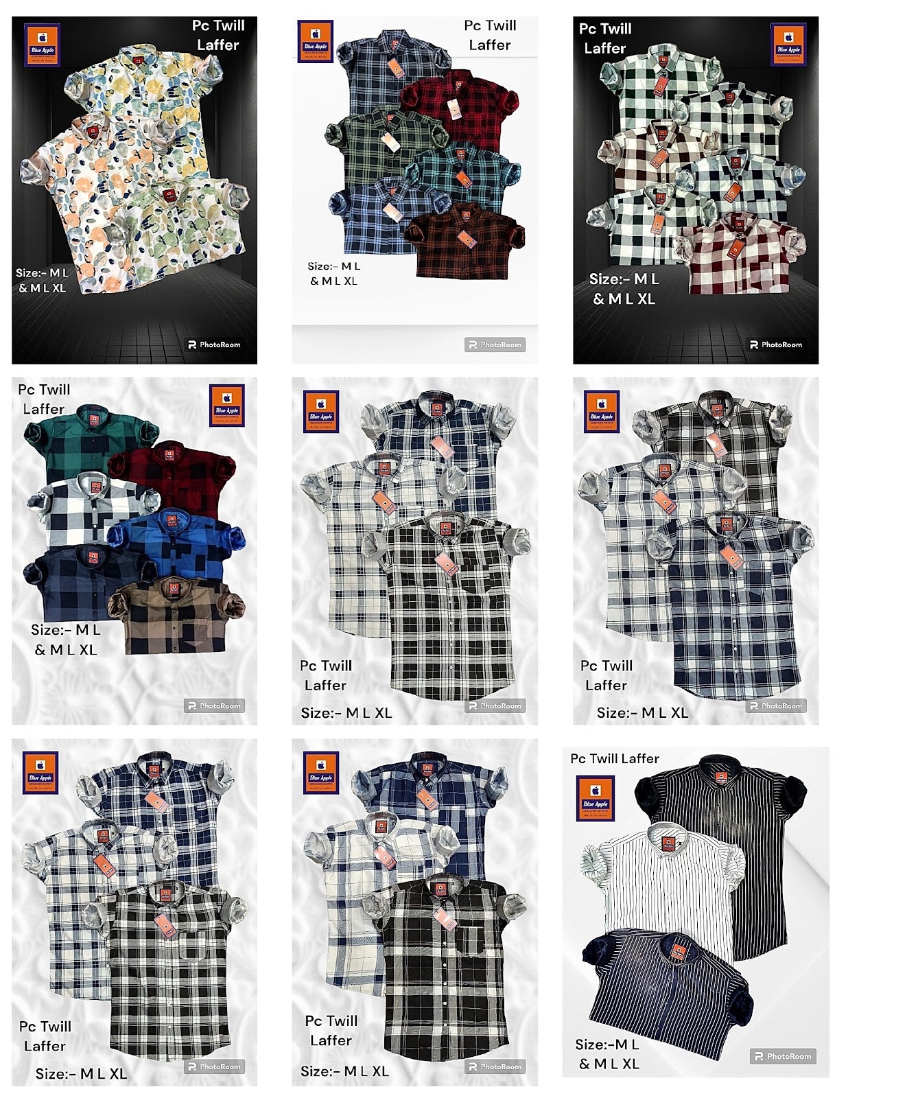 Cotton 2111 Blue Apple Mens Shirts