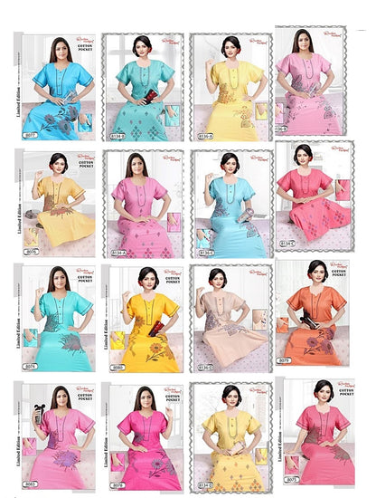 Cotton Pocket 0811 Ruchee Fashion Night Gowns