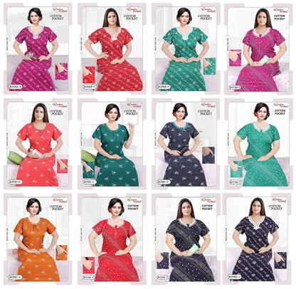 Cotton Pocket 2511 Ruchee Fashion Night Gowns