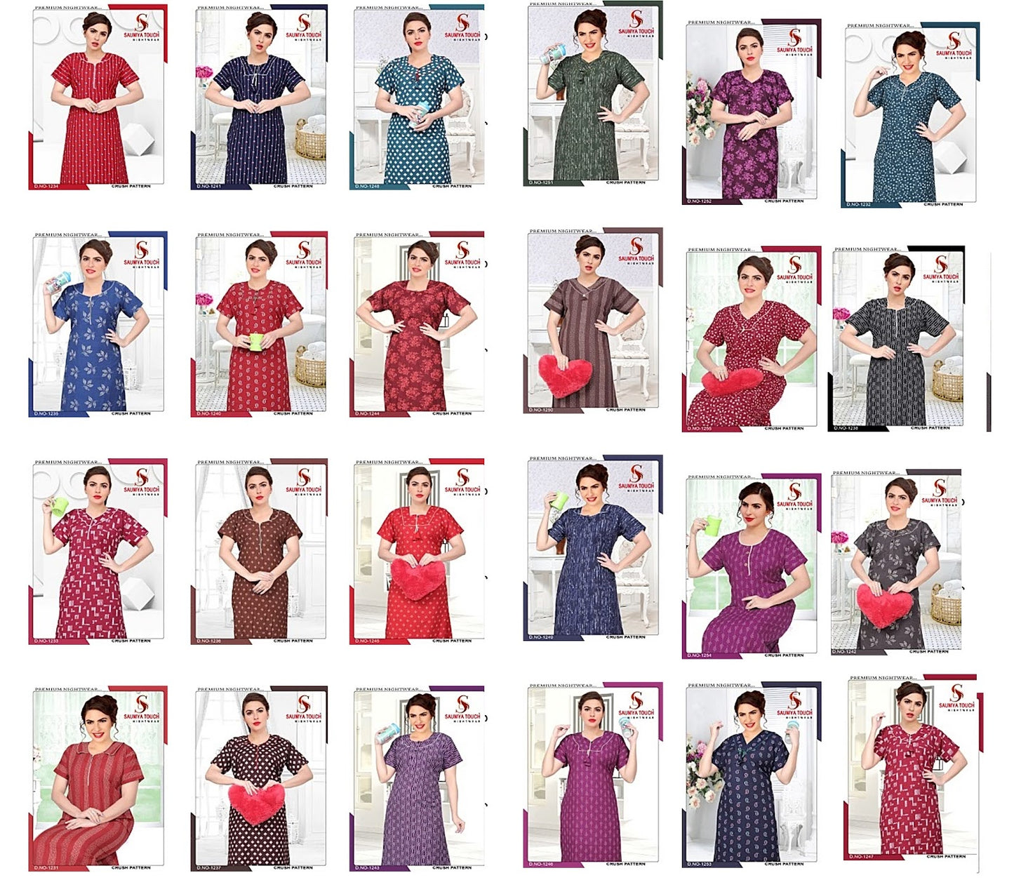 Crush-1001 Saumya Touch Night Gowns