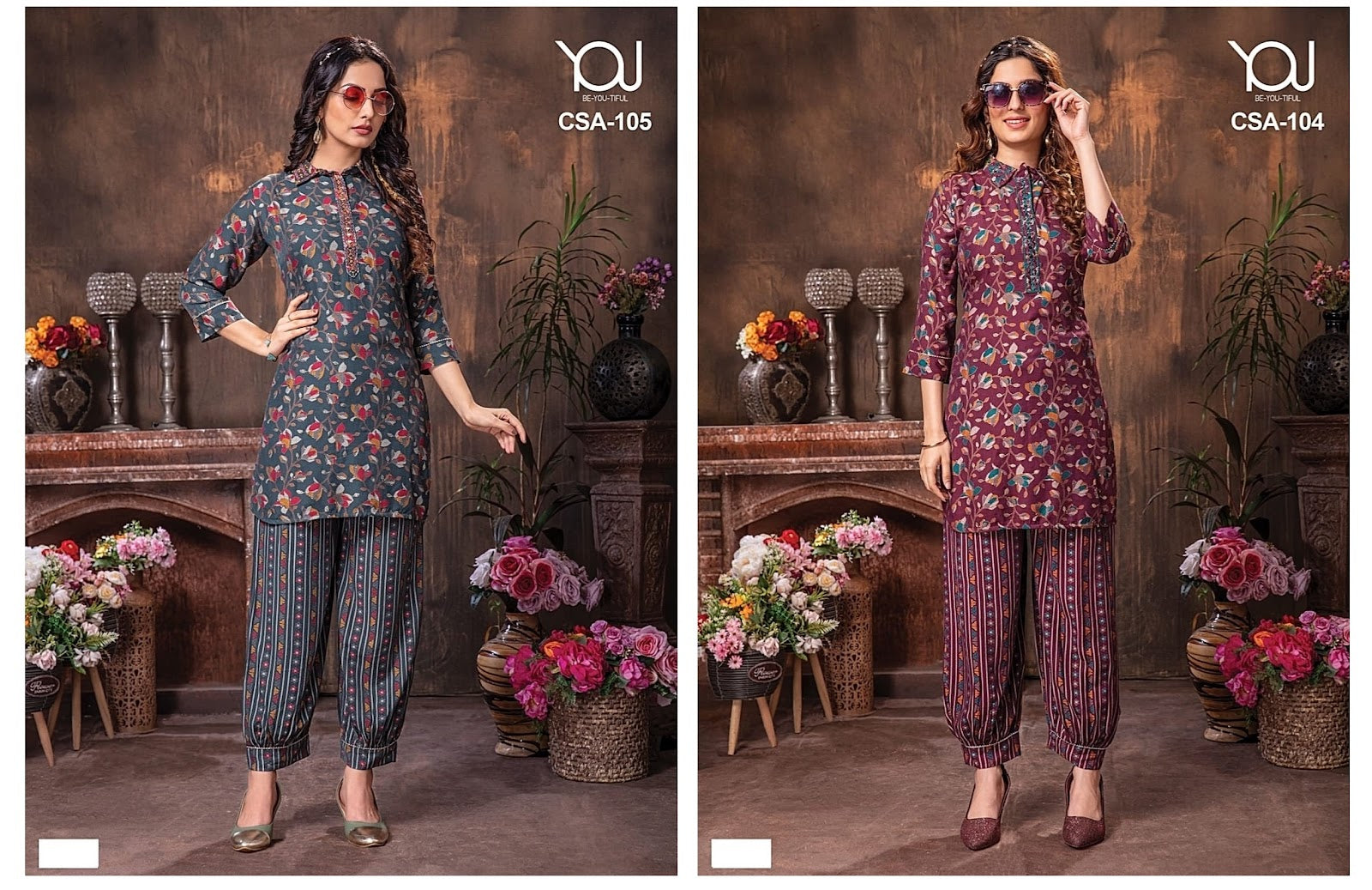 Csa 104-105 You Modal Kurti Bottom Set