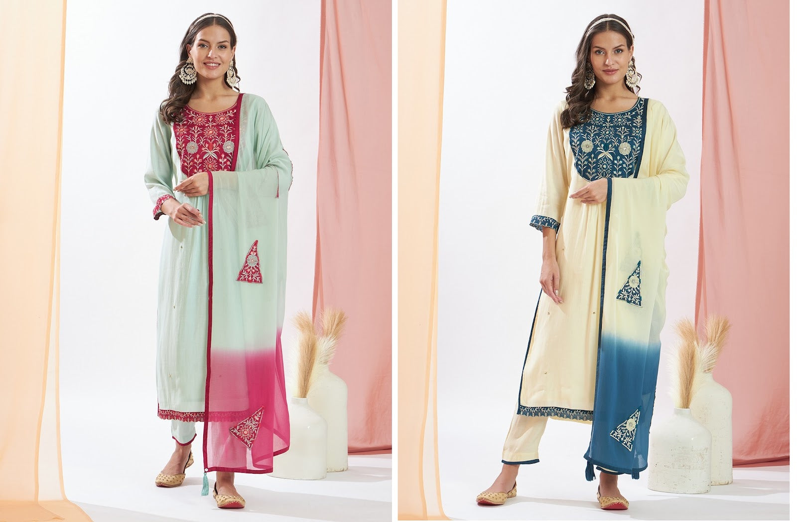 Design-1 Ffi Silk Readymade Pant Style Suits