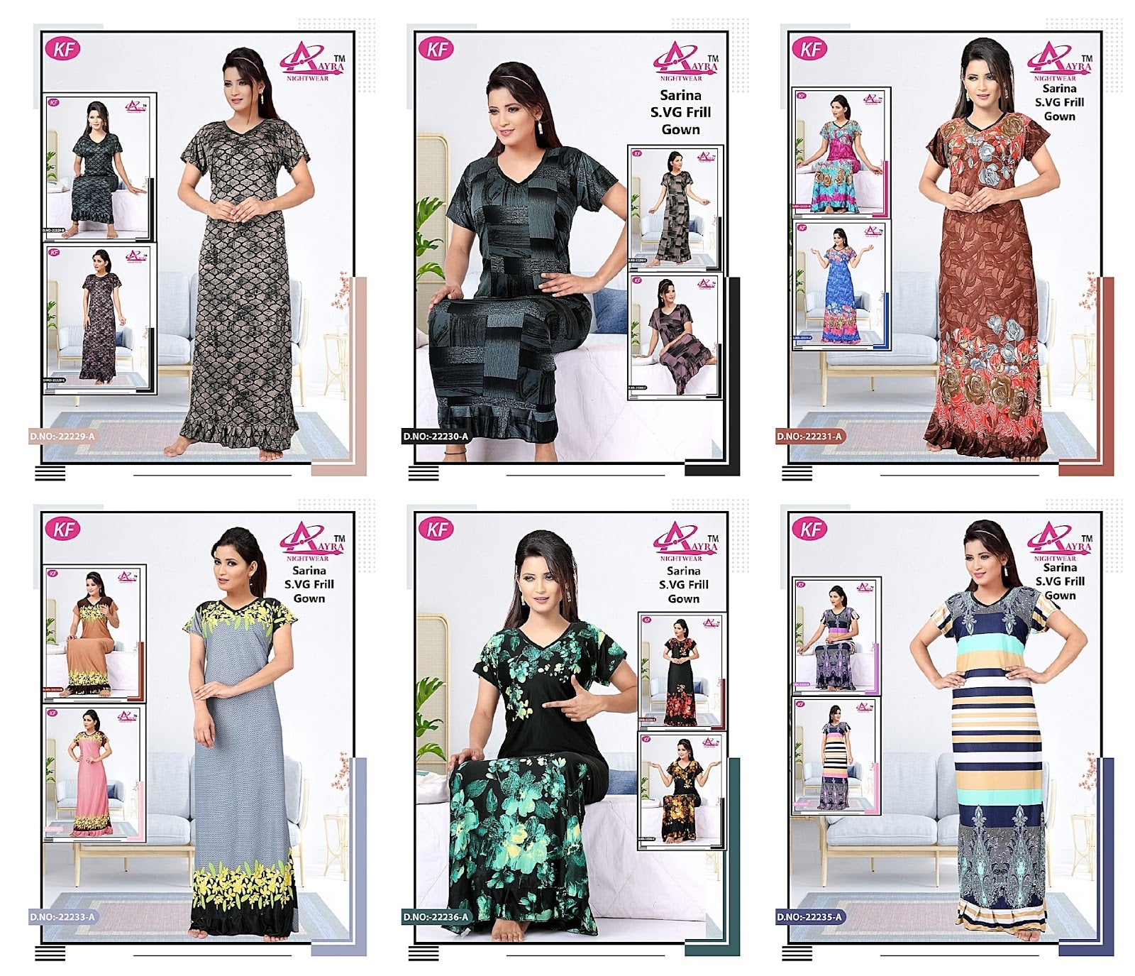 Design-2 Aayra Sarina Night Gowns