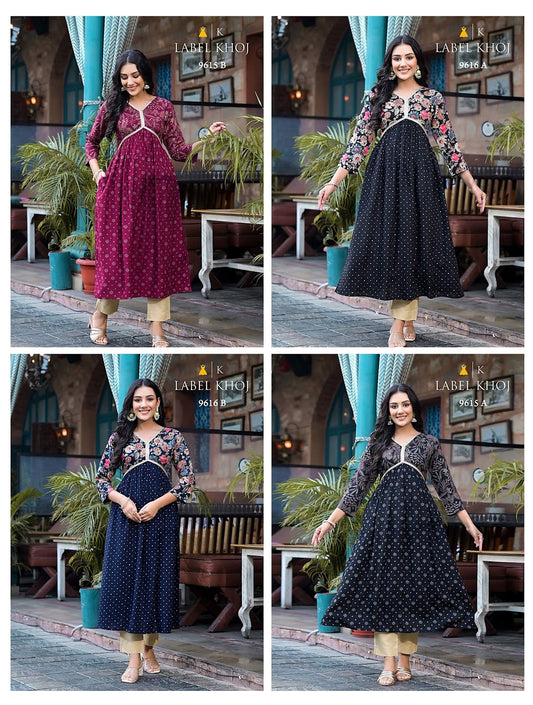 Design-3 Label Khoj Rayon Kurti With Pocket