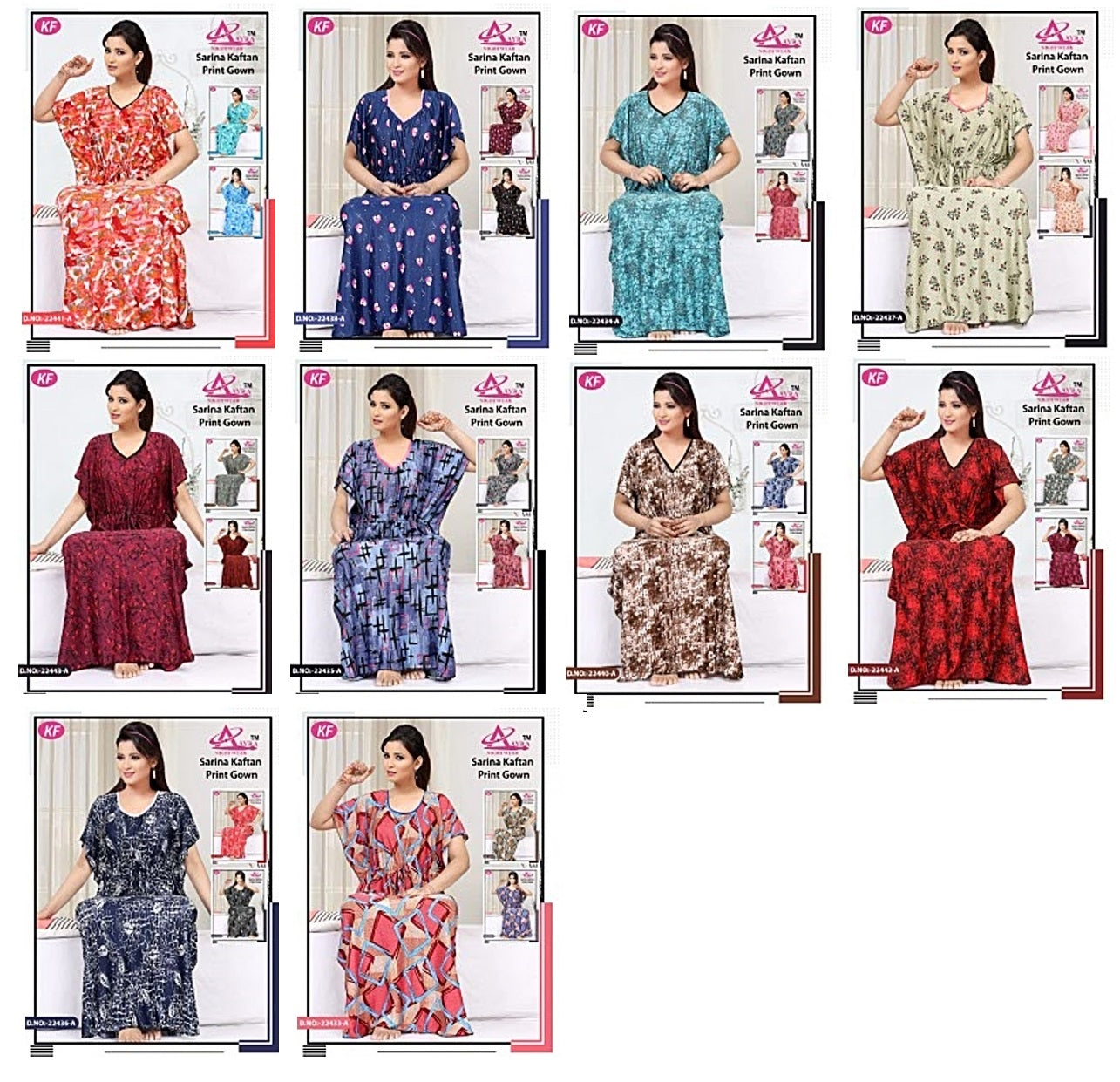 Design-7 Aayra Sarina Kaftan Nighty
