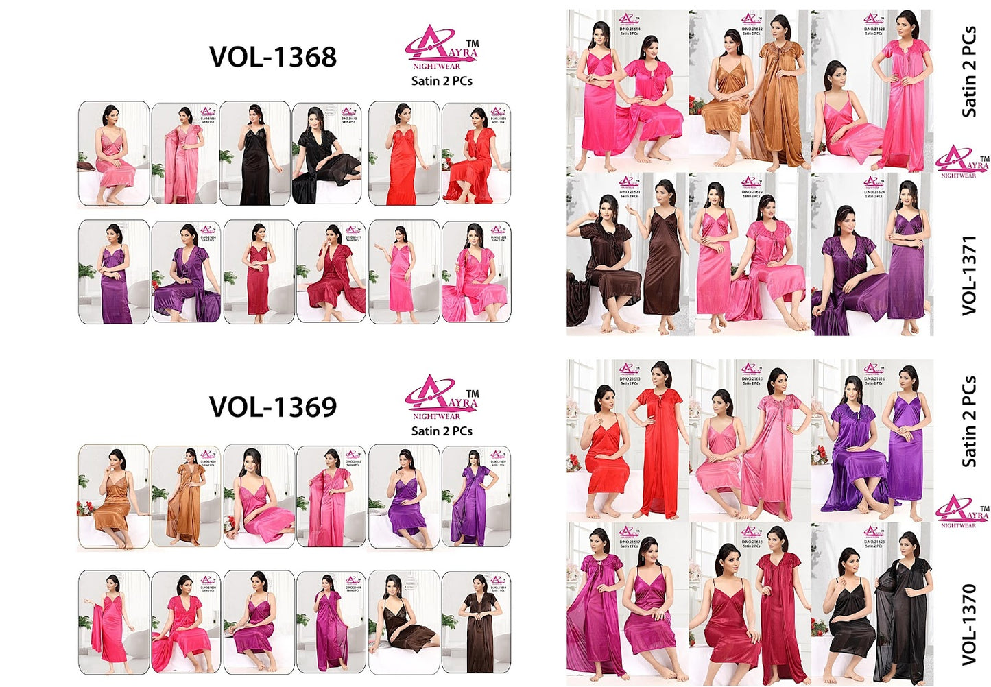 Design-8 Aayra Satin Night Gowns