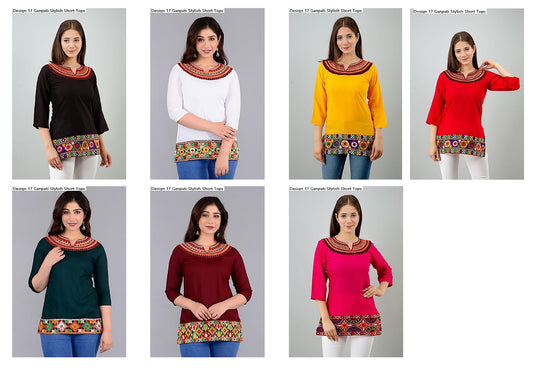 Design 17 Ganpati Rayon Stylish Short Tops
