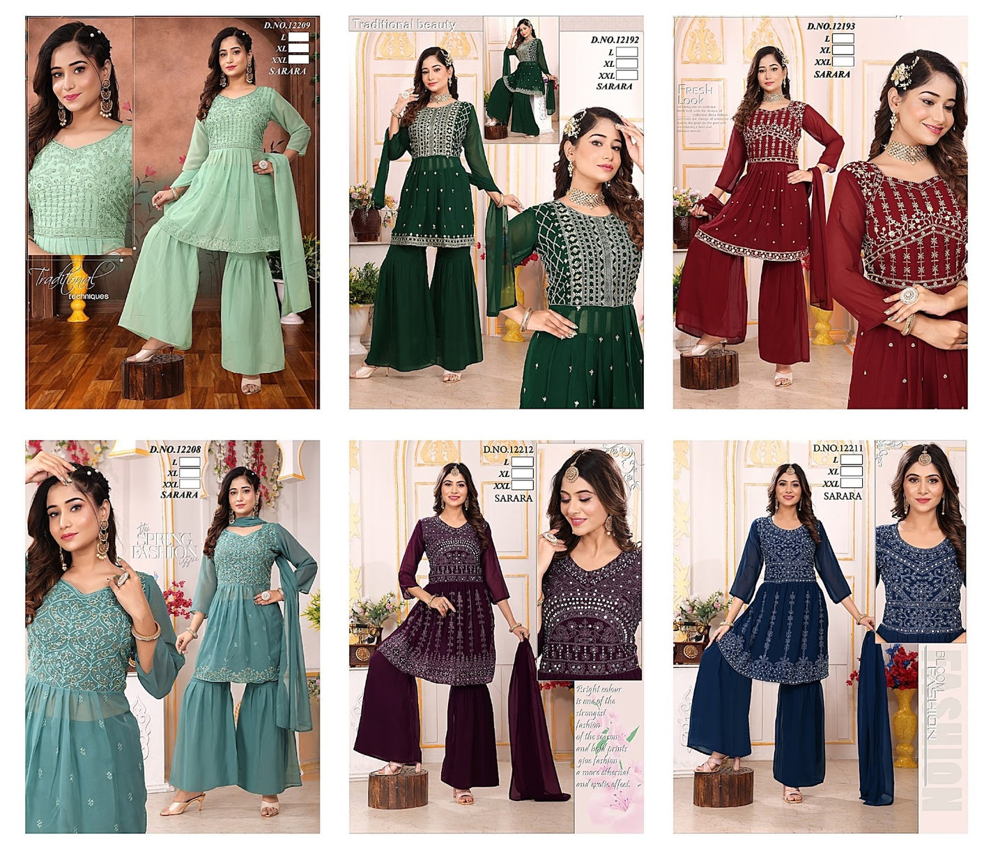 Design 39 Kh Georgette Readymade Sharara Suits