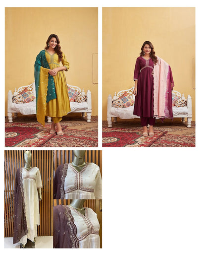 Design 3 Riya Roman Silk Readymade Pant Style Suits