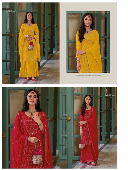 Dillagi Eba Lifestyle Georgette Readymade Plazzo Style Suits