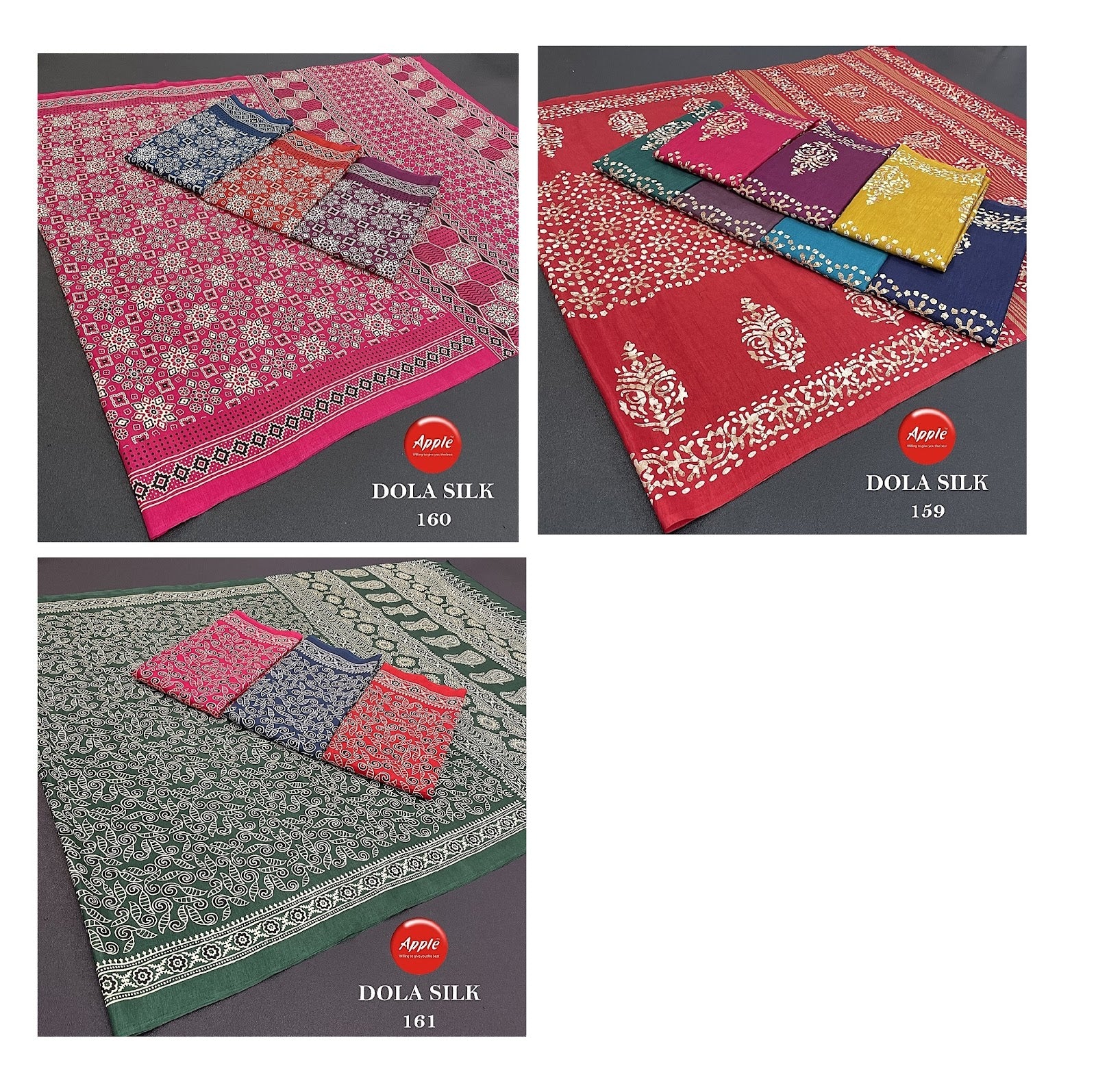 Dola Silk 159-160-161 Apple Sarees
