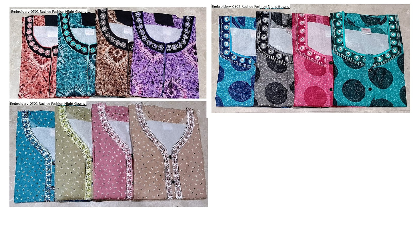 Embroidery-0502 Ruchee Fashion Night Gowns