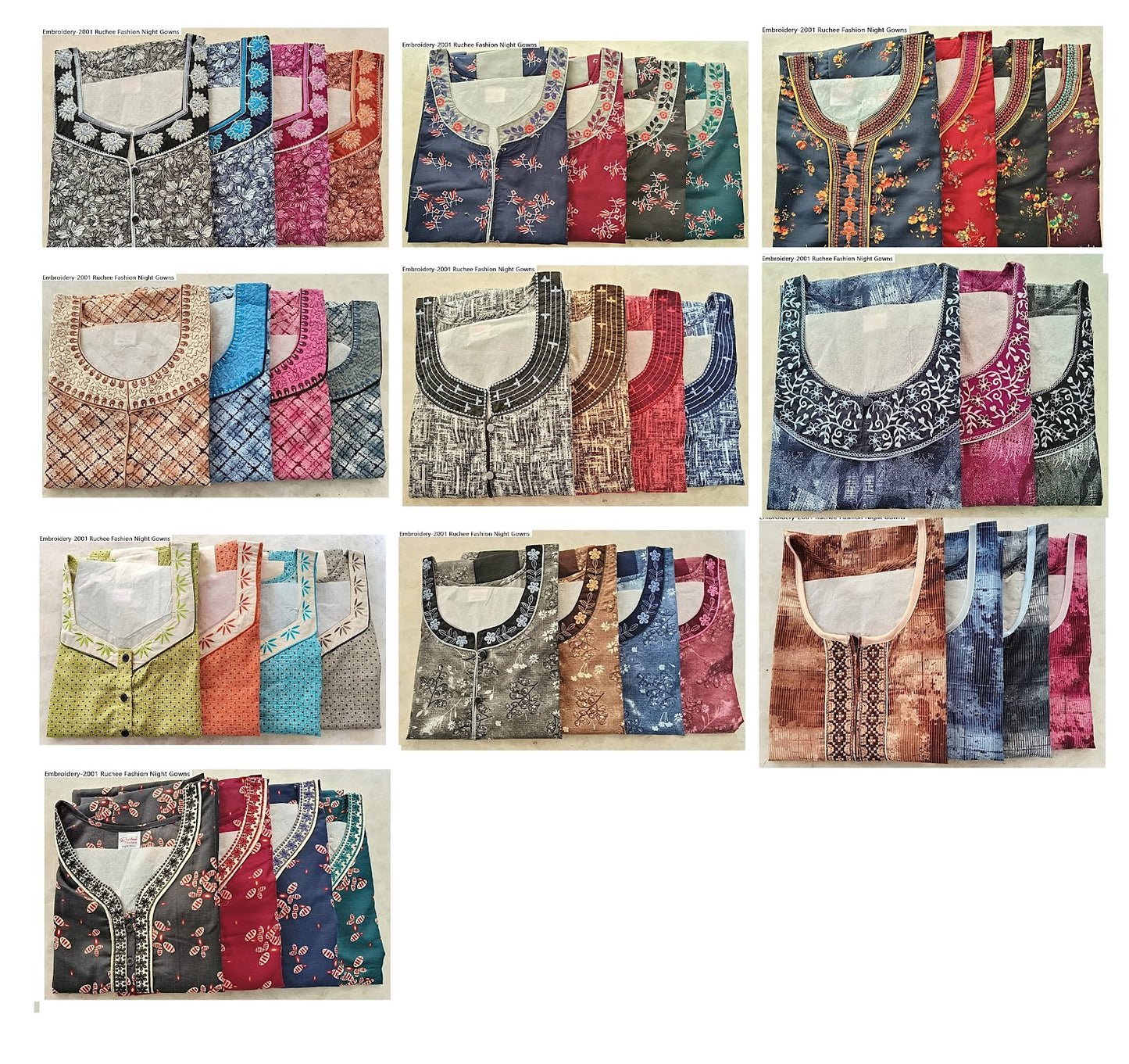 Embroidery-2001 Ruchee Fashion Pv Night Gowns